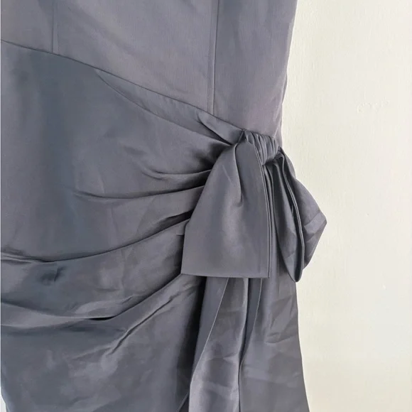 Cinq A Sept Wrap Bow Detail Mini Dress - Grey - Size 6 - Picture 8 of 8